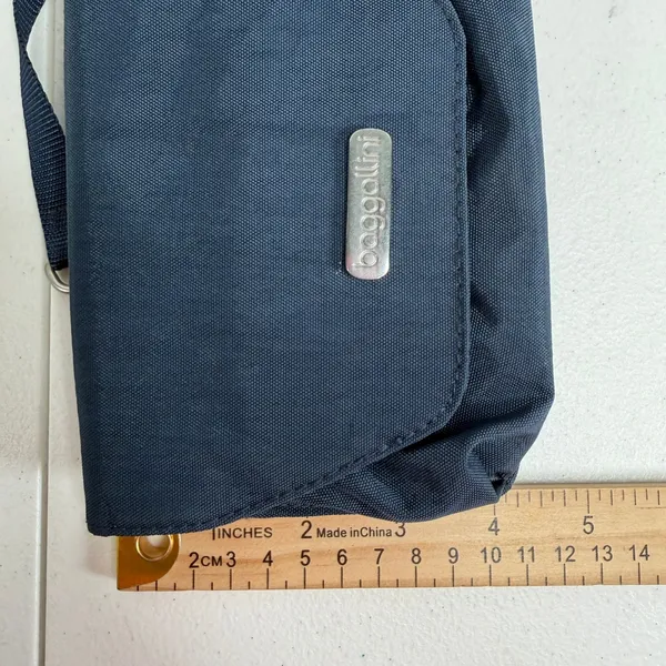 Baggallini Pacific Petite Crossbody Bag Navy Nylon Travel Belt Bag Adjustable - Image 10