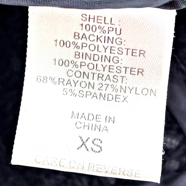 New York & Company Black Moto Jacket Vegan XSmall Fabric Stretch Sides - Image 5