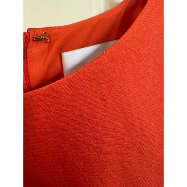 Significant Other Lara Bright‎ Orange Long Sleeve Satin Dress size US4 - Image 7