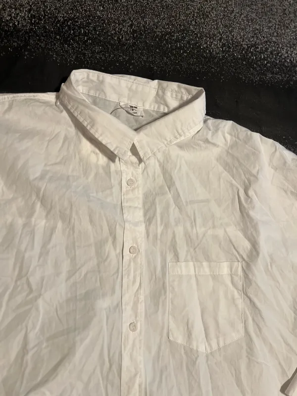 Womens large NWT Cotton ON white long sleeve button up Dad shirt w/front pocket - Image 3
