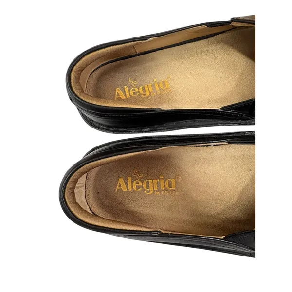 Alegria Debra Black Leather Slip On Nursing Work Shoes Cushioned NonSlip 39 - Image 4