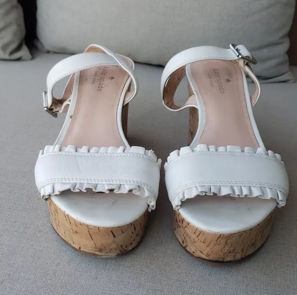 Kate Spade Frilly Platform Wedges, Size 8 - Image 11