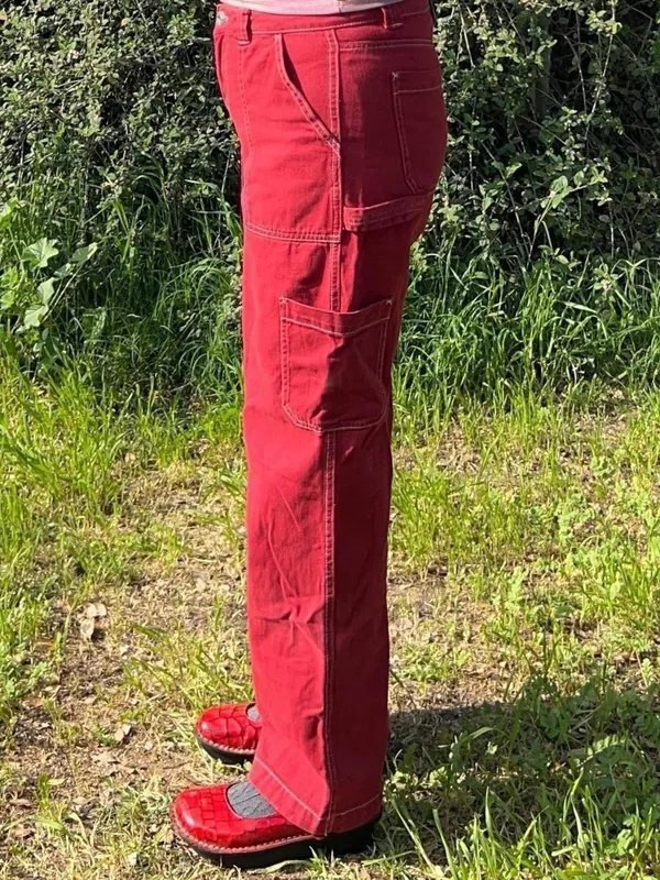 Grunge Garge red cargo pants. Size 25 - Image 3