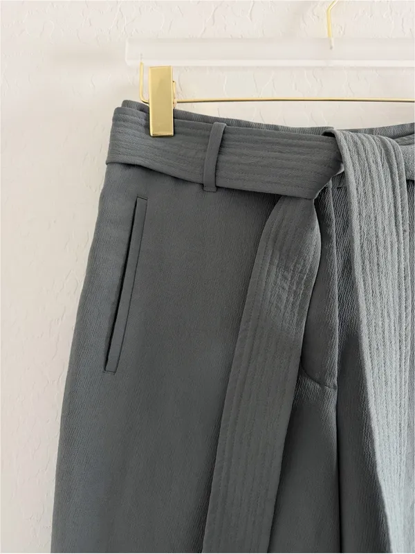 Aritzia Wilfred Jallade High Waisted Tie Front Belted Ankle Pants Size 8 - Image 3
