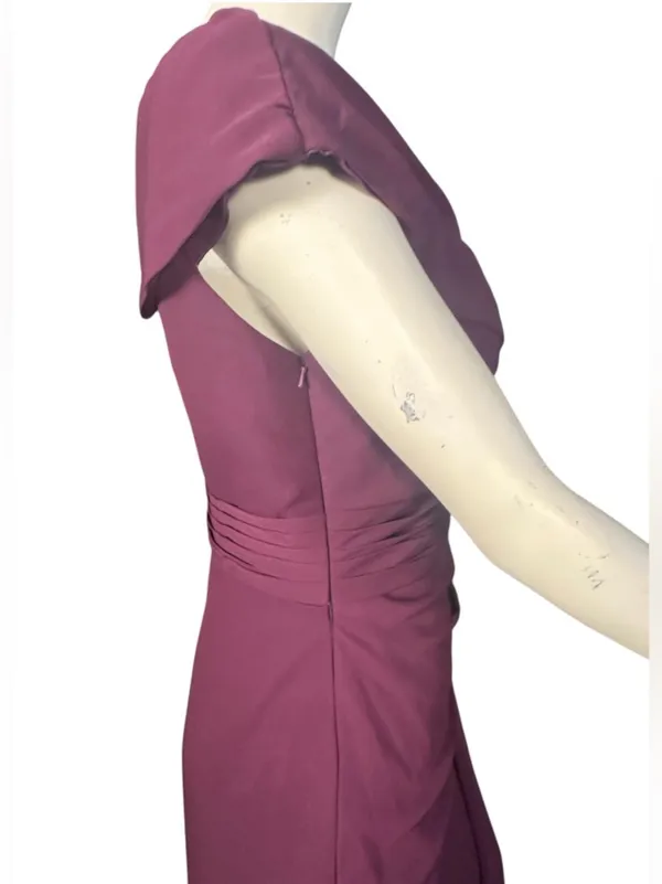 KMQSY V-Neck Ruched Evening Gown with High Leg Slit Plum Size 10 NWT - Image 7