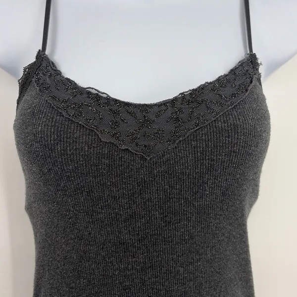 Y2K Aeropostale Ribbed Lace Trim Cami Top Sz S Coquette Bella Layering Grunge - Image 3