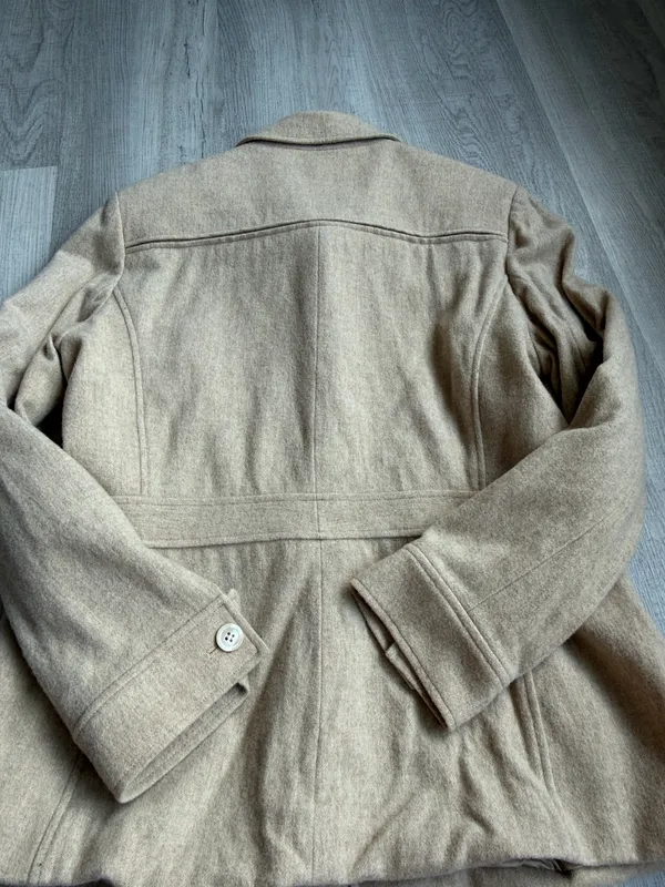 Rena Rowan Camel Wool Coat Size 10 | Classic Tailored Fall Winter Jacket - Image 10