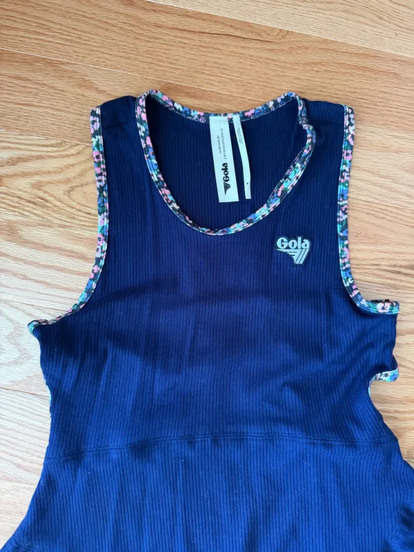 Gola x Anthropologie Sun’s Out Mini Dress Navy Floral Trim Athletic Dress Size M - Image 8