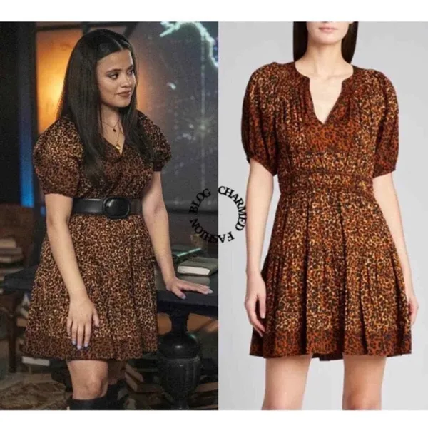 Ulla Johnson Mariana animal print dress fall 400$ boho designer formal revolve - Image 8