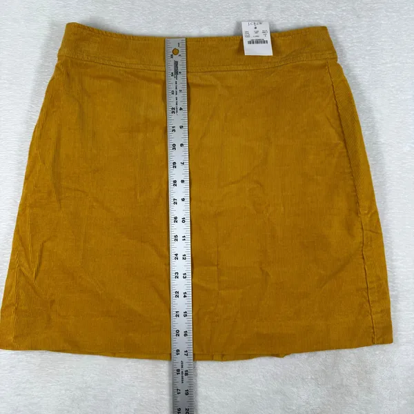 J.Crew Womens Corduroy Mini‎ Skirt Mustard Yellow A-Line G8210 Size 2 NEW - Image 4