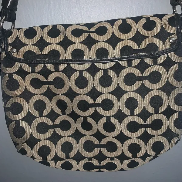 Vintage coach double c logo black shoulder bag - Image 7