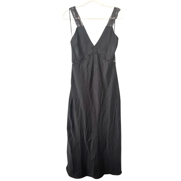THE DROP‎ Valentina Lace Trimmed Slip Maxi Dress Black NWT Small - Image 2