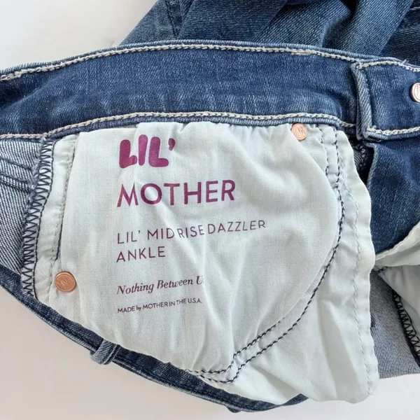 Mother Denim Mid Rise Dazzler Ankle Size 26 Nothing Between Us Blue Stretch - Image 5