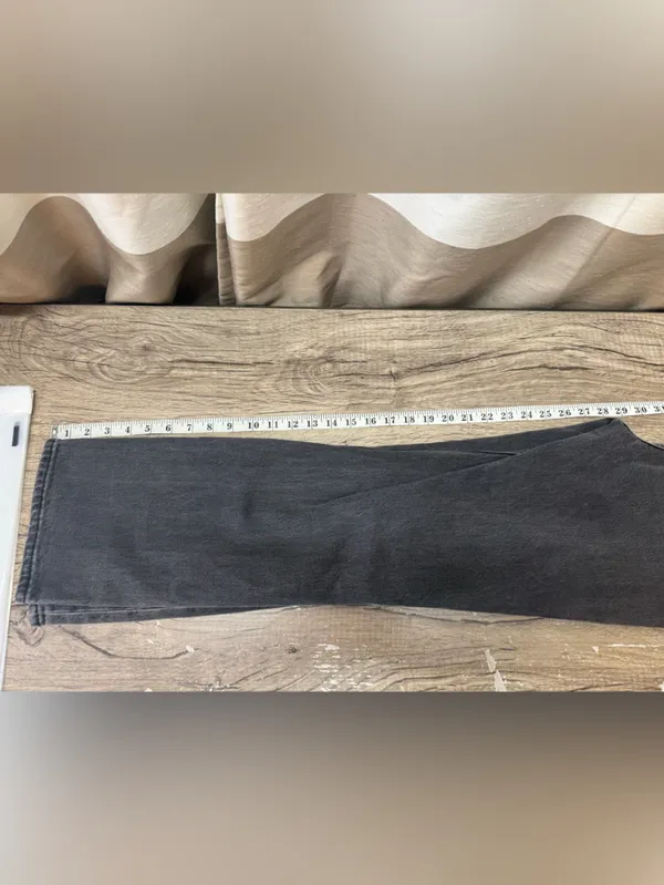 Rollas Original Straight Black High Rise Distressed‎ Denim Jeans size 27 - Image 6