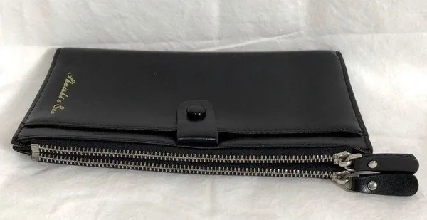 Black Faux Leather Zip Wallet - Image 3