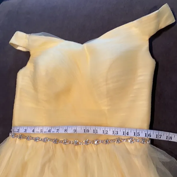 Women’s Yellow Full length Party Prom Dress Size 12 NWOT - Image 8