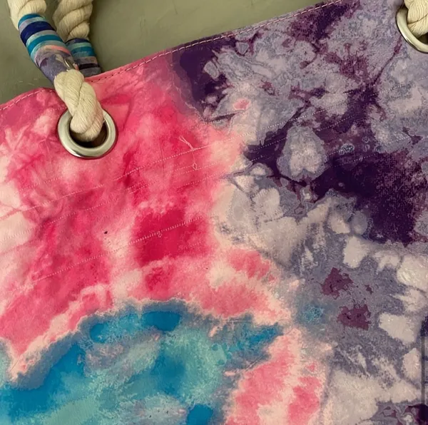 Pink, Purple, and Blue Tie Dye Tote - Image 5