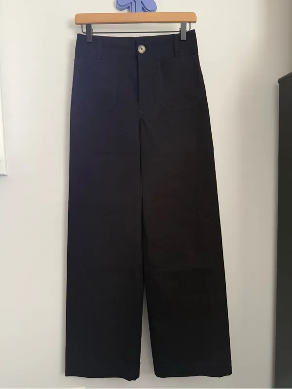 Anthropologie Maeve 25 Colette Full Length Wide Leg Pants Black Relaxed Office - Image 2