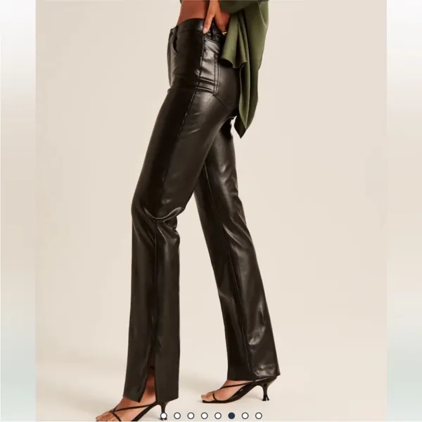 Abercrombie and Fitch 90’s Straight Ultra High Rise Faux Leather Pants - Image 3