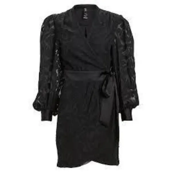 Jonathan Simkhai Chiffon Fil Coupe‎ Coup Wrap MINI Dress Size XS - Image 2