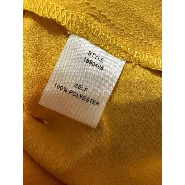 Farrow Yellow Satin Ruffle Tie Neck‎ Midi Dress Size M - Image 8