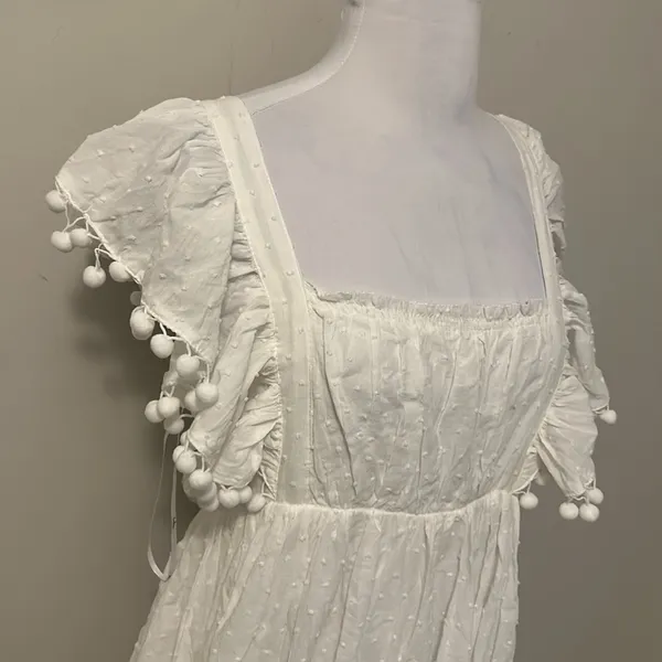 Lulus Chasing Summer White Swiss Dot Tie Back Maxi Dress - Image 9
