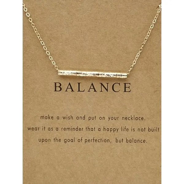 Boutique NEW Balance Bar Necklace Gold Minimalist‎ Pendant Delicate Chain Jewelry Gift - Image 2