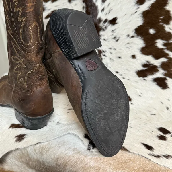 Ariat Heritage Leather Round Toe‎ Western Boots Size 8.5 T1 - Image 8