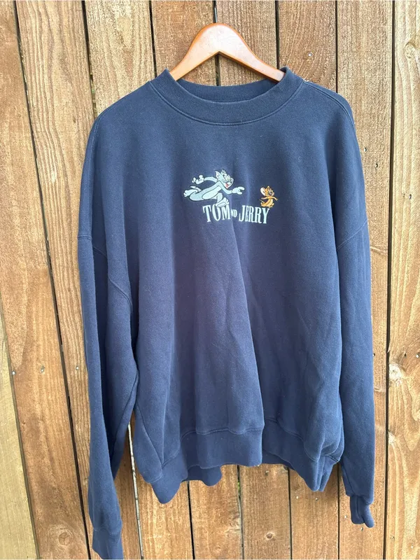 Hollister Boxy Fit Navy Blue Cartoon Tom and Jerry Crewneck - Image 2
