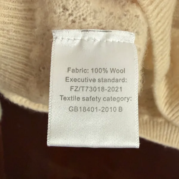 Vintage 100% Wool LIghtweight Cream Pointelle Turtleneck Funnel Sweater Small - Image 5