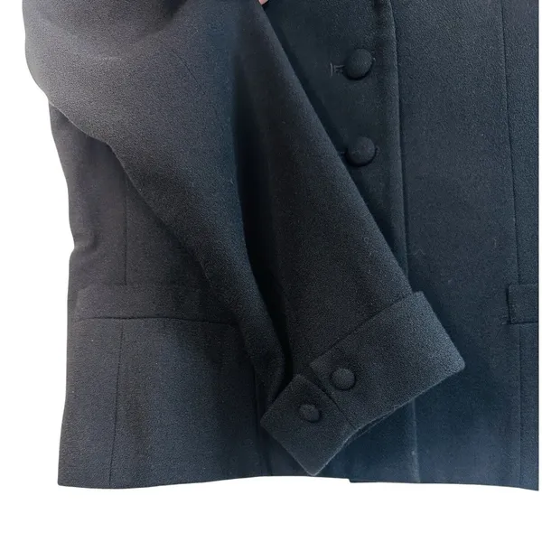 Kasper ASL Black Wool Blazer Jacket Women's 10 Button Front Career 90s‎ Vintage - Image 6