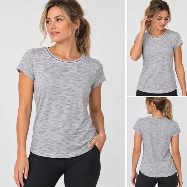 Lululemon Another Mile Short Sleeve T-Shirt Relaxed Fit Space Dye Gray Sz 4 Soft - Image 2