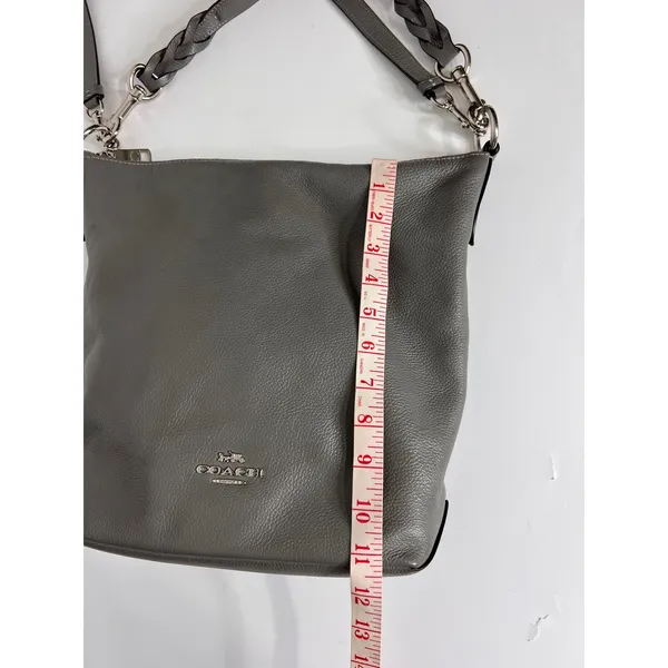 Coach Abby Duffle Gray Pebble Leather Shoulder Crossbody Bag - Image 7