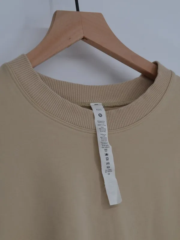 Lululemon Cropped Crewneck Sweatshirt Balloon Sleeve Tan XS/S - Image 4