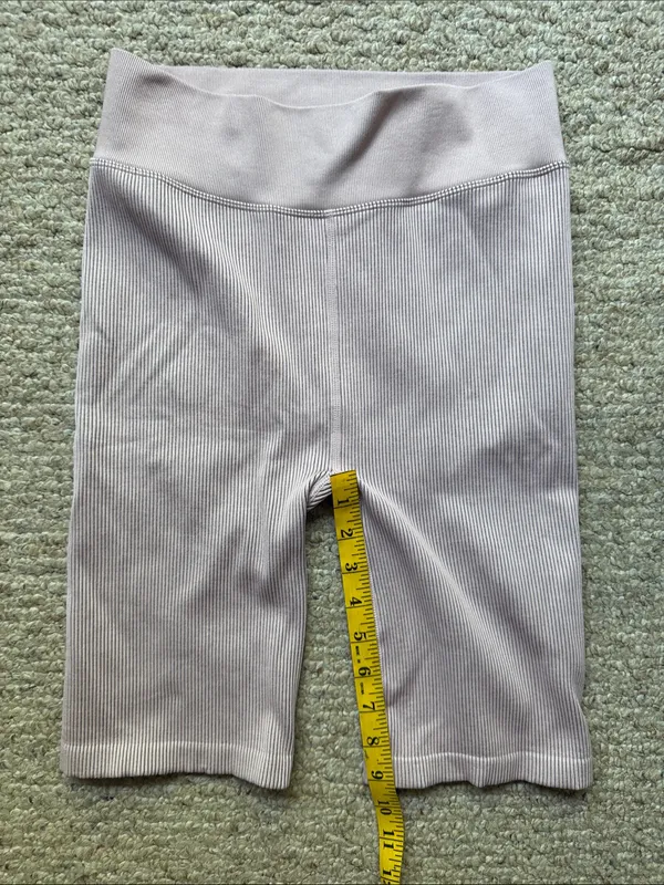 CALVIN KLEIN PERFORMANCE High-Rise Ribbed Bike Shorts - Dusty Pink Size Large - Image 13