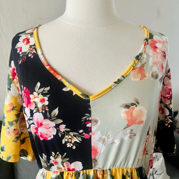Floral Patchwork Haptics By Holly Harper Dress Multiple Size 2X - Image 2