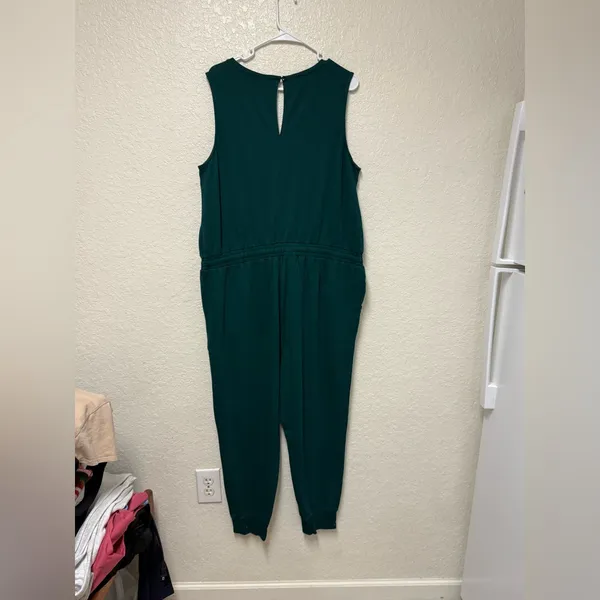 Everest Green Sleeveless Sweatpant Jumpsuit - Image 3