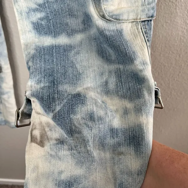 True People New York Vintage retro Denim Pants Tie-Dye y2k low rise Cargo Jeans - Image 11