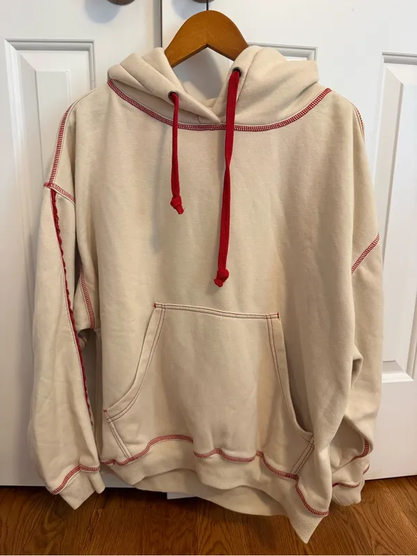 Free People Final Call Rose Logo Hoodie Floral Embroidered Sweatshirt Jacket XS - Image 4