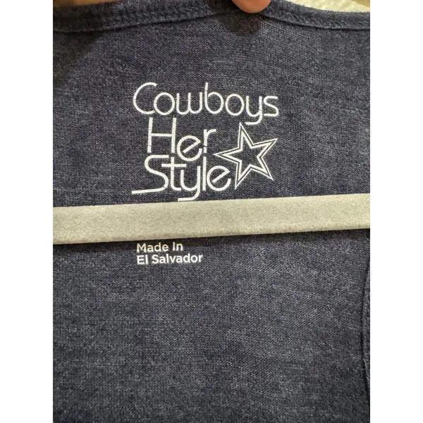 Dallas Cowboys Women's "Sonya" Tank Top - Size Large - Navy Blue Heather - Image 4