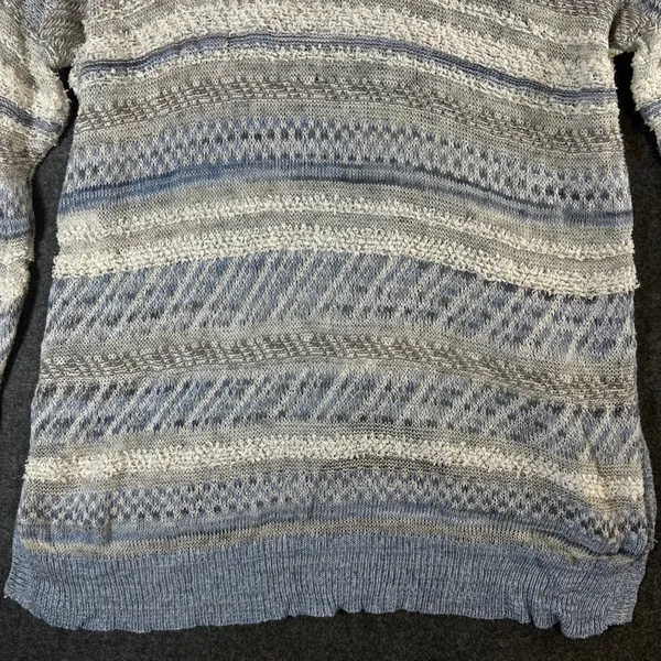 Abercrombie & Fitch Blue Striped Knit Hoodie Sweater XS/S Boho Pullover - Image 13