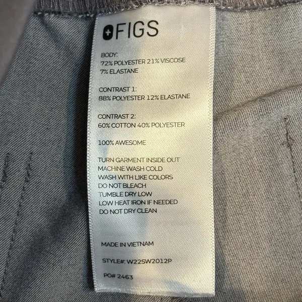 Figs‎ Zamora Scrub Pants Womens XS/P Gray Green Joggers Nursing Medical Vet - Image 6