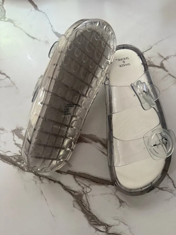 Shade & Shore Women’s Clear Jelly Double Buckle Slide Sandals – Waterproof Beach Pool Slides - Image 2
