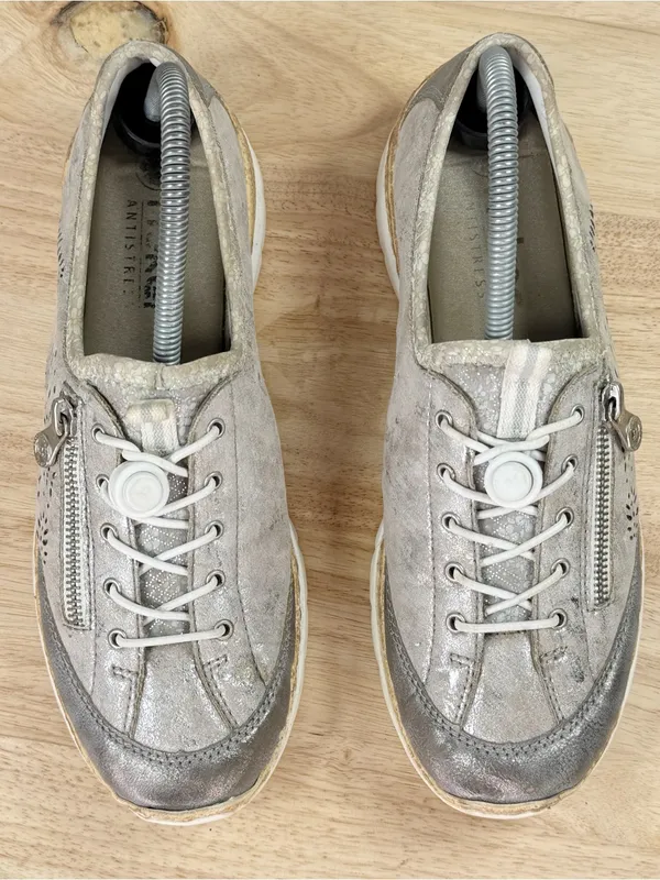 Rieker N42K6 Nikita Slip-On Sneakers Metallic Silver 41 US 9.5 Athleisure - Image 4