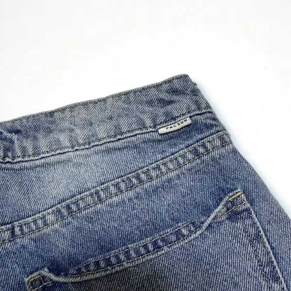 PacSun Womens Mom Jeans Size 27 Medium Wash Distressed Ripped Raw Hem High Rise - Image 4