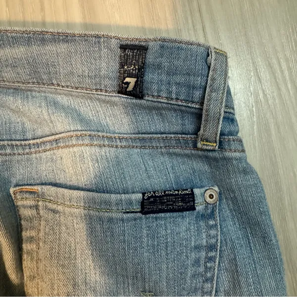 7 For All Mankind Gwenevere Ankle Skinny Blue Jeans raw hem size 24 - Image 7