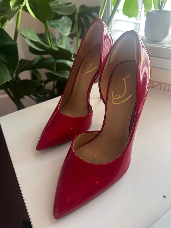 Red Patent Leather Heels Jessica Simpson 5.5 - Image 4