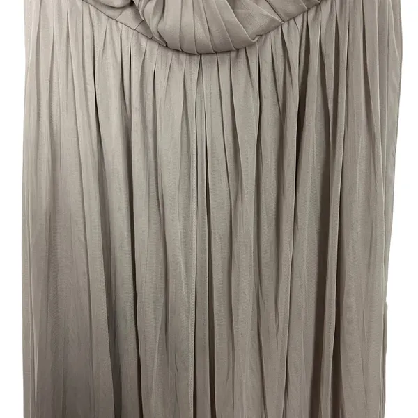 David's Bridal One Shoulder Strap Beige Maxi Dress Size 4 - Image 5