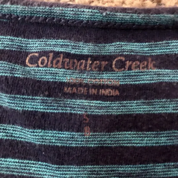 Coldwater Creek Striped Top Womens S8 Used Blue - Image 9