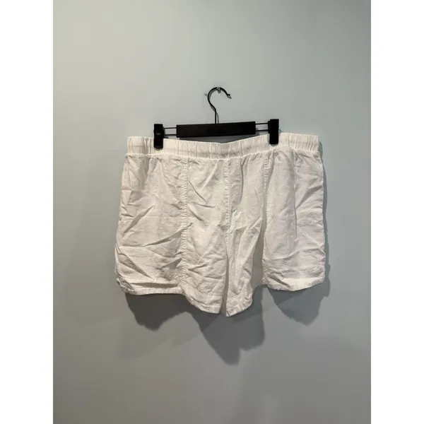 Universal Thread Drawstring Shorts Womens XL White Linen Minimal Coastal Beach - Image 2